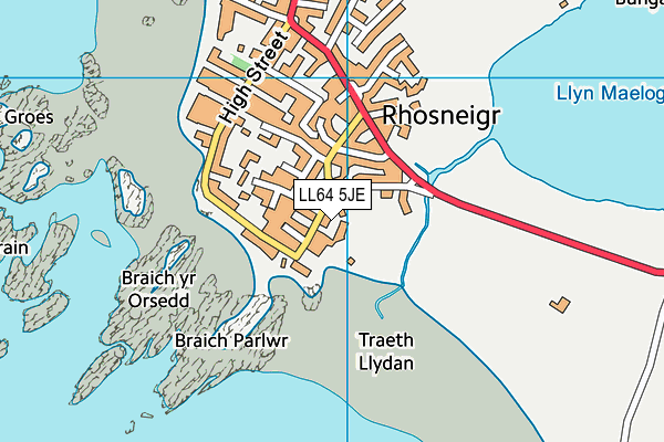 LL64 5JE map - OS VectorMap District (Ordnance Survey)