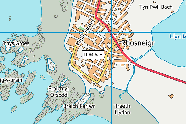 LL64 5JF map - OS VectorMap District (Ordnance Survey)