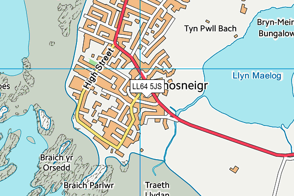 LL64 5JS map - OS VectorMap District (Ordnance Survey)