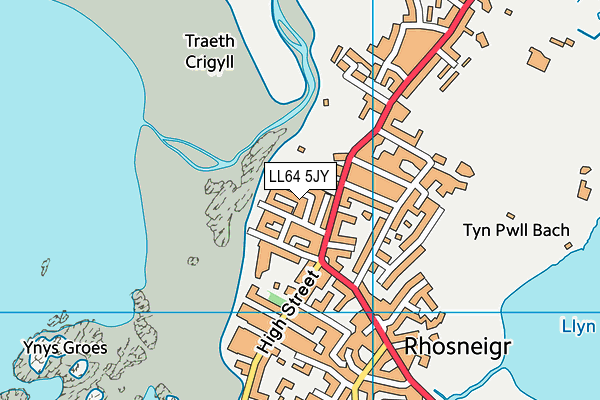 LL64 5JY map - OS VectorMap District (Ordnance Survey)