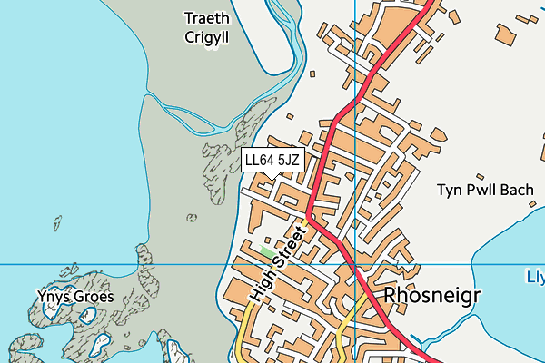 LL64 5JZ map - OS VectorMap District (Ordnance Survey)