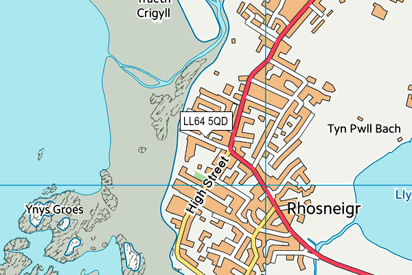 LL64 5QD map - OS VectorMap District (Ordnance Survey)