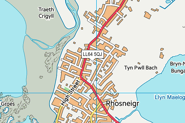 LL64 5QJ map - OS VectorMap District (Ordnance Survey)