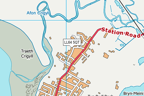 LL64 5QT map - OS VectorMap District (Ordnance Survey)