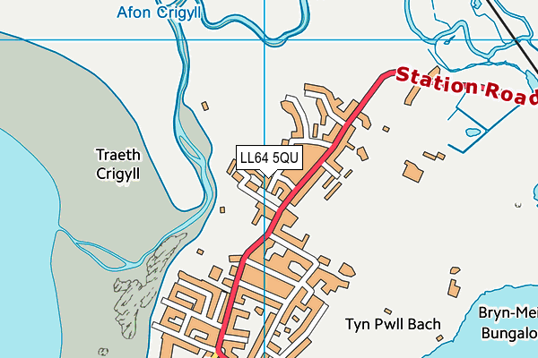 LL64 5QU map - OS VectorMap District (Ordnance Survey)