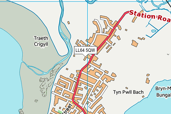 LL64 5QW map - OS VectorMap District (Ordnance Survey)