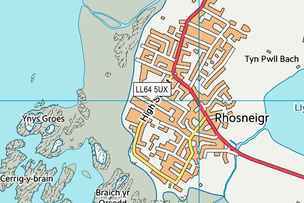 LL64 5UX map - OS VectorMap District (Ordnance Survey)