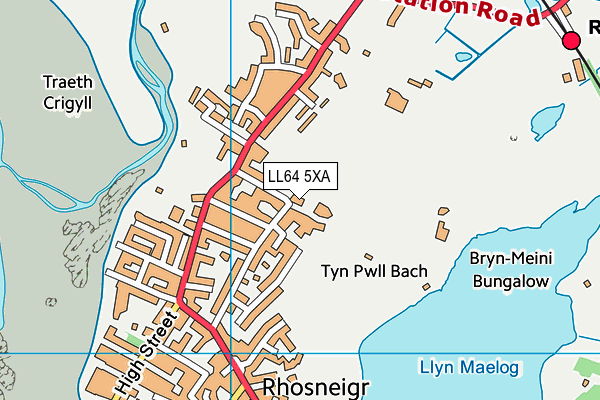 Ysgol Gynradd Rhosneigr map (LL64 5XA) - OS VectorMap District (Ordnance Survey)