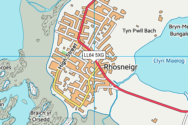 LL64 5XG map - OS VectorMap District (Ordnance Survey)