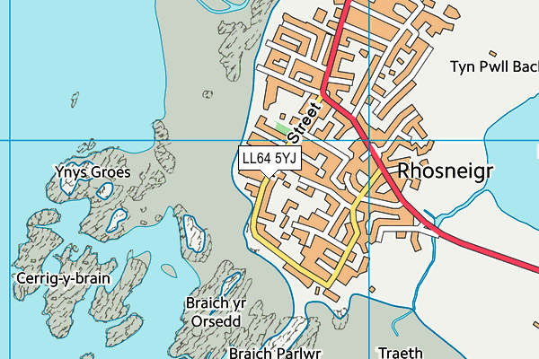 LL64 5YJ map - OS VectorMap District (Ordnance Survey)