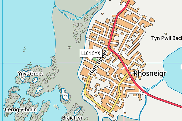 LL64 5YX map - OS VectorMap District (Ordnance Survey)
