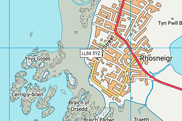 LL64 5YZ map - OS VectorMap District (Ordnance Survey)