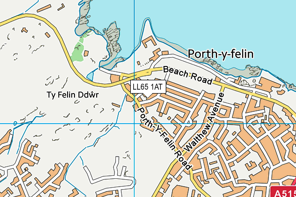 LL65 1AT map - OS VectorMap District (Ordnance Survey)