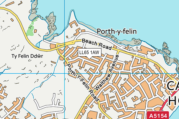 LL65 1AW map - OS VectorMap District (Ordnance Survey)