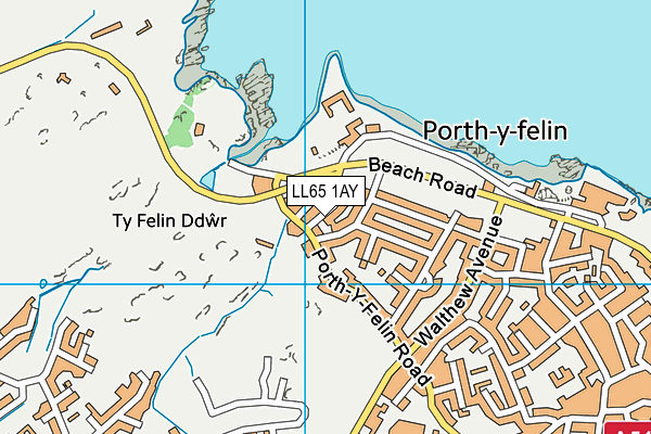 LL65 1AY map - OS VectorMap District (Ordnance Survey)