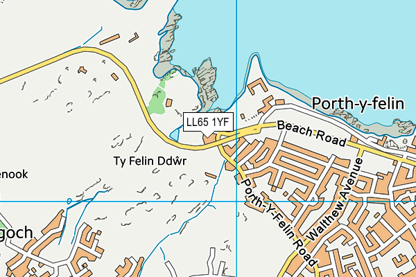 LL65 1YF map - OS VectorMap District (Ordnance Survey)