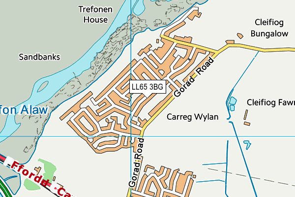 LL65 3BG map - OS VectorMap District (Ordnance Survey)