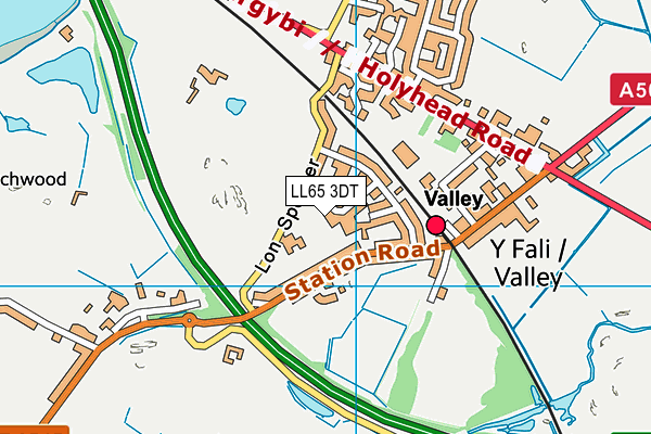 LL65 3DT map - OS VectorMap District (Ordnance Survey)