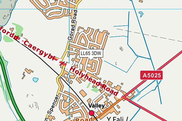 LL65 3DW map - OS VectorMap District (Ordnance Survey)