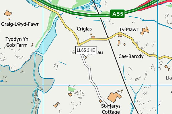 LL65 3HE map - OS VectorMap District (Ordnance Survey)