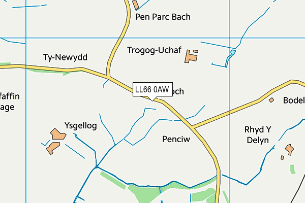LL66 0AW map - OS VectorMap District (Ordnance Survey)