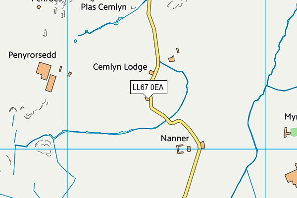 LL67 0EA map - OS VectorMap District (Ordnance Survey)