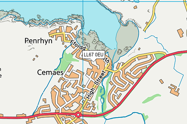 LL67 0EU map - OS VectorMap District (Ordnance Survey)
