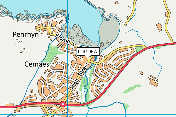 LL67 0EW map - OS VectorMap District (Ordnance Survey)