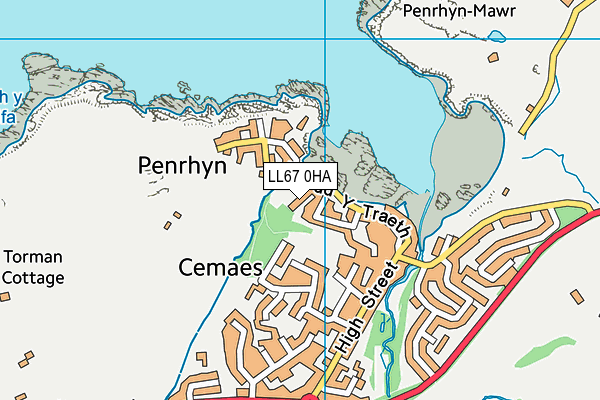 LL67 0HA map - OS VectorMap District (Ordnance Survey)