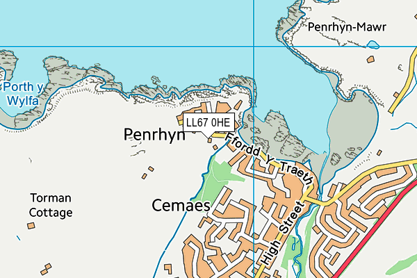 LL67 0HE map - OS VectorMap District (Ordnance Survey)