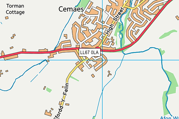 LL67 0LA map - OS VectorMap District (Ordnance Survey)
