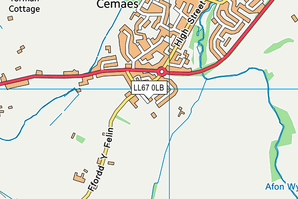 LL67 0LB map - OS VectorMap District (Ordnance Survey)