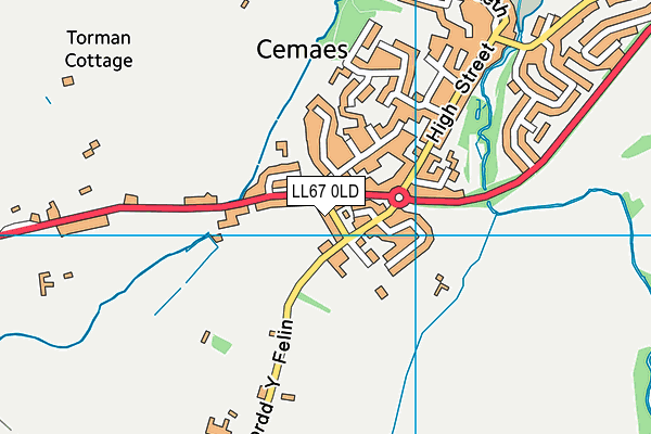 LL67 0LD map - OS VectorMap District (Ordnance Survey)