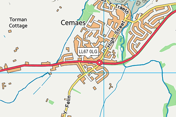 LL67 0LG map - OS VectorMap District (Ordnance Survey)