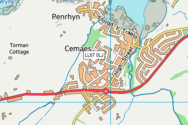 LL67 0LJ map - OS VectorMap District (Ordnance Survey)
