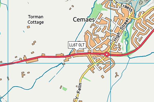 LL67 0LT map - OS VectorMap District (Ordnance Survey)