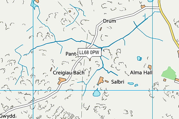 LL68 0PW map - OS VectorMap District (Ordnance Survey)