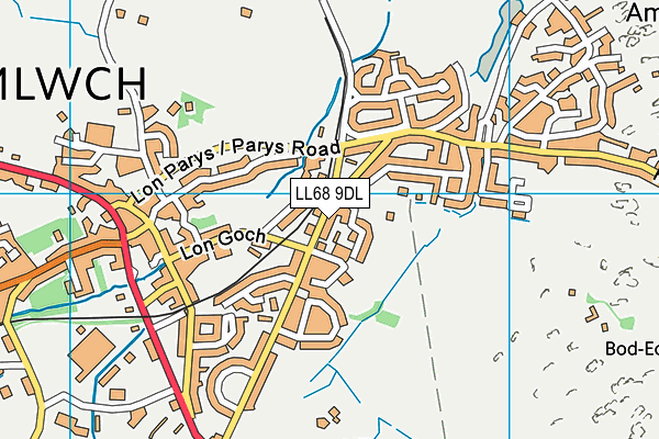 LL68 9DL map - OS VectorMap District (Ordnance Survey)