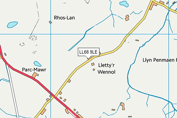LL68 9LE map - OS VectorMap District (Ordnance Survey)