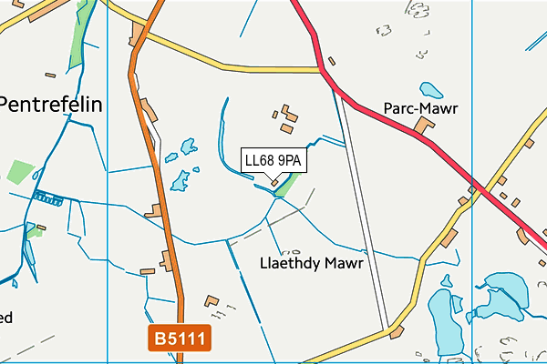 LL68 9PA map - OS VectorMap District (Ordnance Survey)