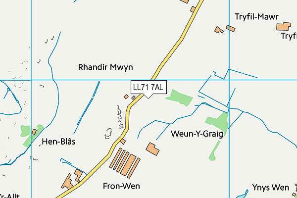 LL71 7AL map - OS VectorMap District (Ordnance Survey)