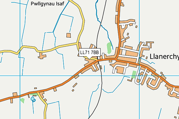 LL71 7BB map - OS VectorMap District (Ordnance Survey)