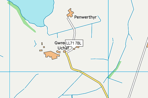 LL71 7BL map - OS VectorMap District (Ordnance Survey)