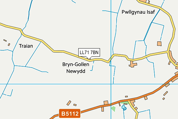 LL71 7BN map - OS VectorMap District (Ordnance Survey)