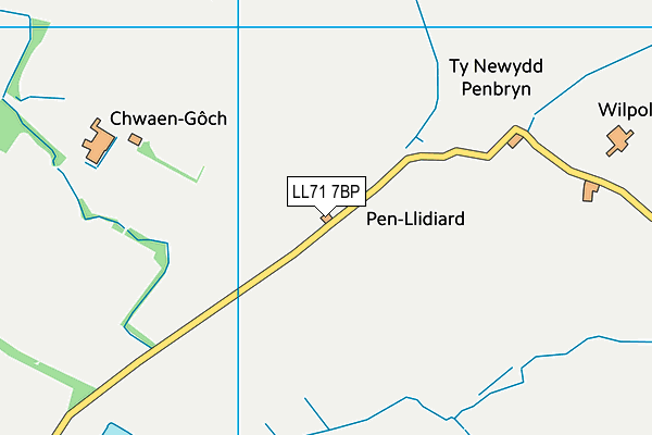 LL71 7BP map - OS VectorMap District (Ordnance Survey)