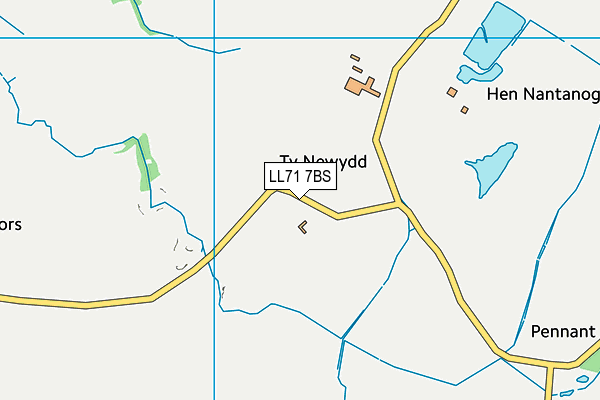 LL71 7BS map - OS VectorMap District (Ordnance Survey)