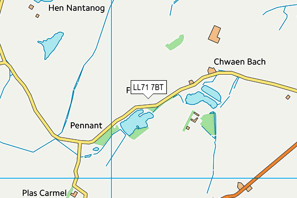 LL71 7BT map - OS VectorMap District (Ordnance Survey)