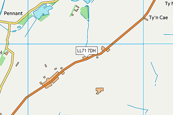 LL71 7DH map - OS VectorMap District (Ordnance Survey)