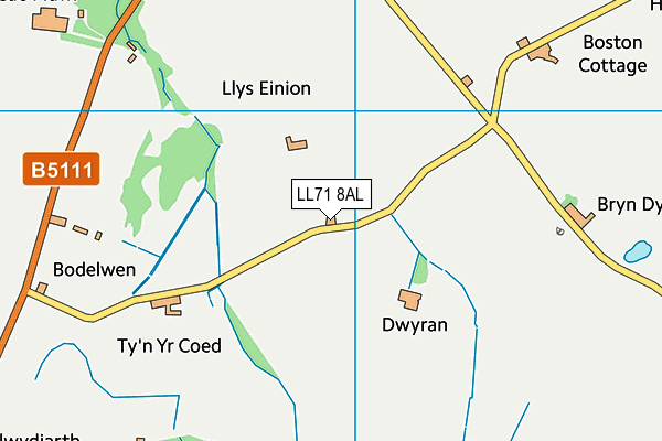 LL71 8AL map - OS VectorMap District (Ordnance Survey)