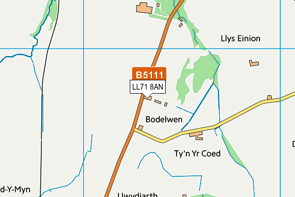 LL71 8AN map - OS VectorMap District (Ordnance Survey)